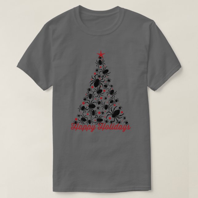 Gotisk julgran med spindlar t shirt (Design framsida)