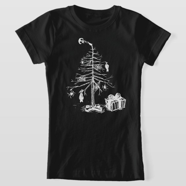 Gotisk julgran t shirt (Laydown)