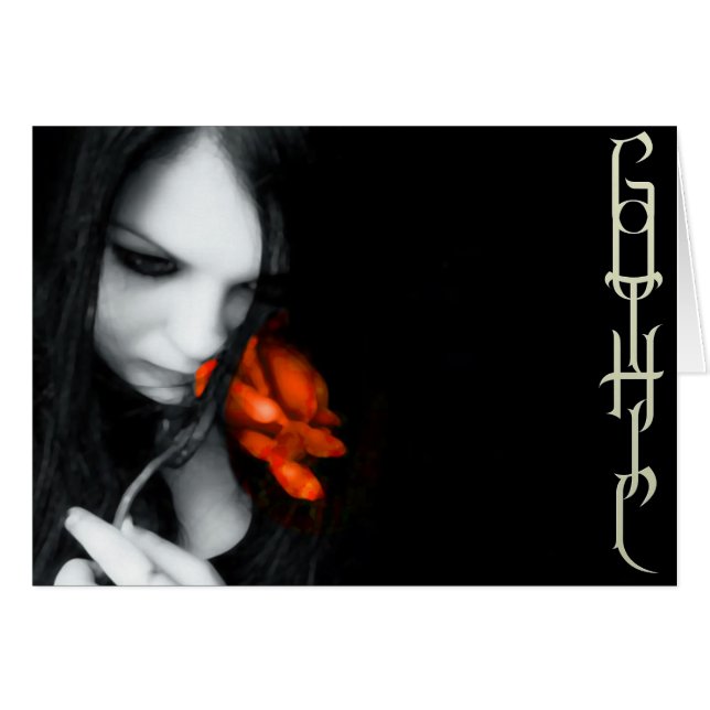 GOTISK KÄRLEK HÄLSNINGSKORT (Framsidan Horizontal)