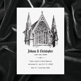 gotisk katedral bröllop inbjudningar
