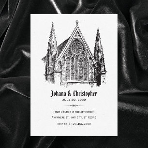 gotisk katedral bröllop inbjudningar