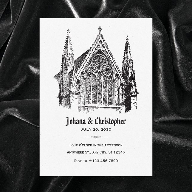 gotisk katedral bröllop inbjudningar (Skapare uppladdad)