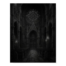 Gotisk katedral i svart + vitt affisch