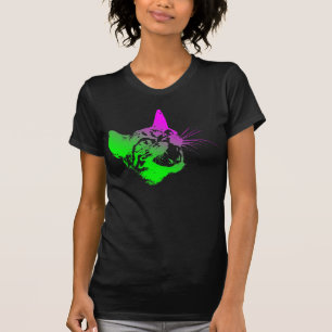 Gotisk katt förvildad ondskefull läskig morrning h t-shirt