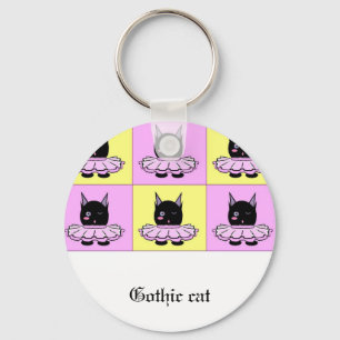 Gotisk kattkeychain nyckelring