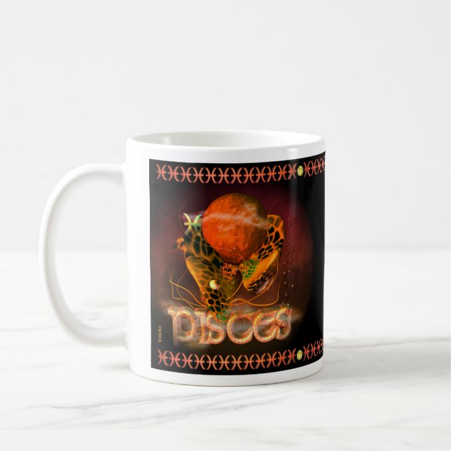 Gotisk kinesisk zodiacastrologi undertecknar kaffemugg (Vänster)