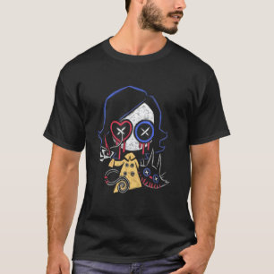 Gotisk klänning allt ockult Skräckflicka Med Katt T Shirt