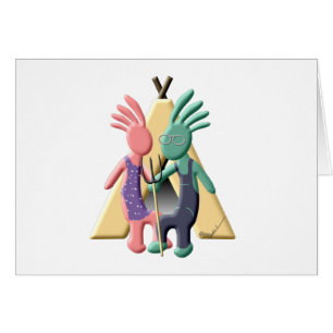 Gotisk Kokopelli indian Hälsningskort