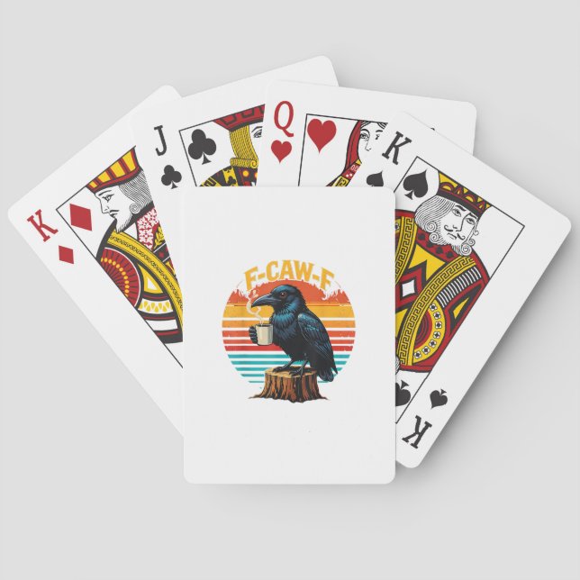Gotisk Korp Rolig Halloween F KRAKA F Kaffe Casinokort (Baksidan)