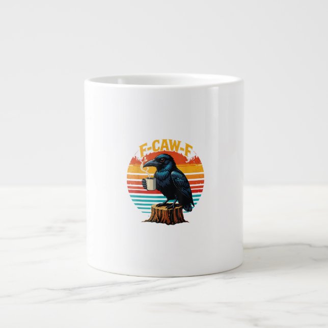 Gotisk Korp Rolig Halloween F Kraka F Kaffe Jumbo Mugg (Framsidan)