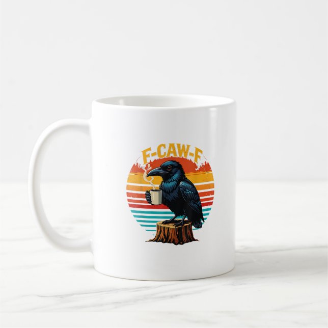 Gotisk Korp Rolig Halloween F Kraka F Kaffe Kaffemugg (Vänster)