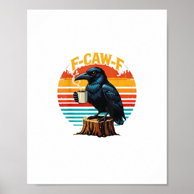 Gotisk Korp Rolig Halloween F Kraka F Kaffe Poster (Framsidan)