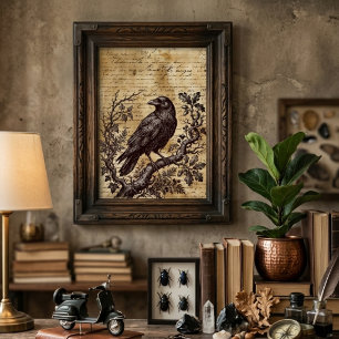 Gotisk Korp Vintage Skrift Mörk Akademia Poster