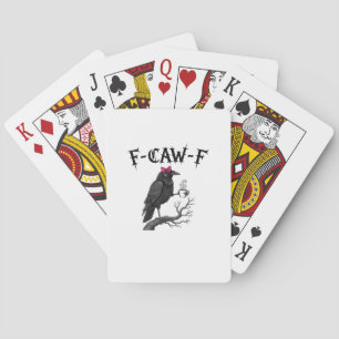 Gotisk Kråka F-Caw-F Fågel Rolig Halloween Korp Casinokort