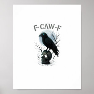 Gotisk Kråka F Krax F Korp Skalle Halloween Grafik Poster