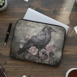Gotisk kråka Mörk akademisk floral Laptop Fodral