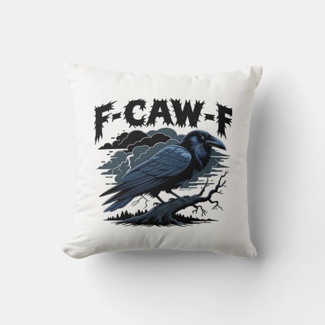 Gotisk Kråka Rolig Humor F-Caw-F Essential Minimal Kudde (Framsida)