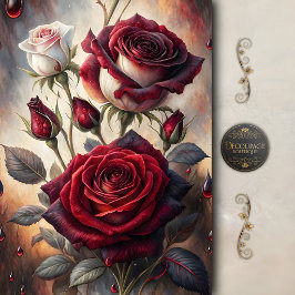 Gotisk krimson ros decoupage