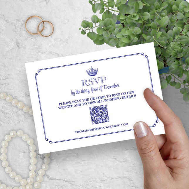 Gotisk kungakrona medeltida & fantasy QR-kod RSVP OSA Kort (Skapare uppladdad)