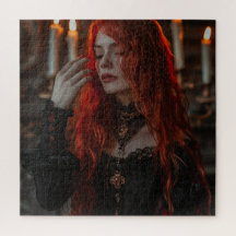 Gotisk kvinna med rött hår