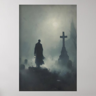 Gotisk kyrkogård Utskrivbar konst Mörk akademi Läm Poster