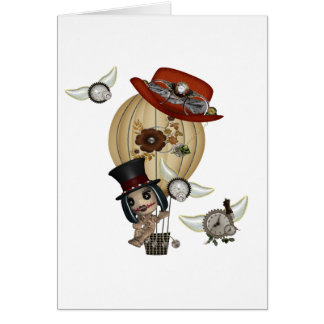 gotisk laveau varmluftsballong steampunk konst hälsningskort