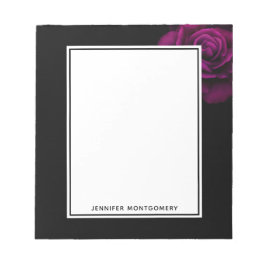 Gotisk lila-röd rosblomma anteckningsblock