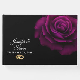 Gotisk lila-röd rosblomma gästböcker