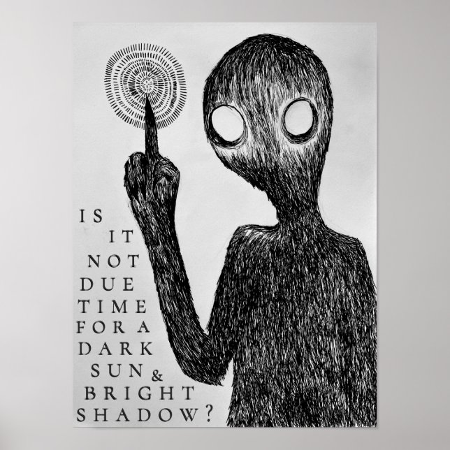 Gotisk linjekonst Original design Mörka skuggor Poster (Framsidan)