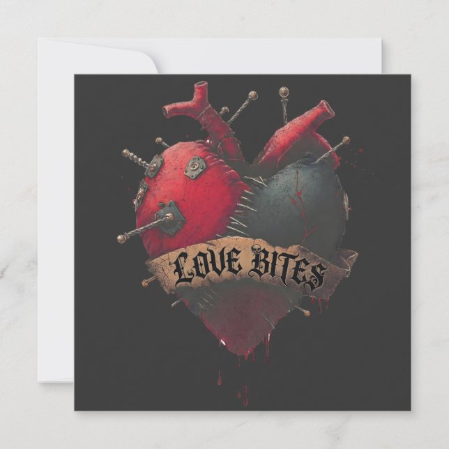 Gotisk "Love Bites" Anatomisk Hjärtillustration (Framsida)