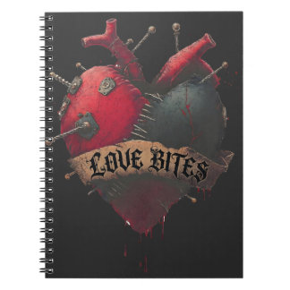 Gotisk "Love Bites" Anatomisk Hjärtillustration Anteckningsbok