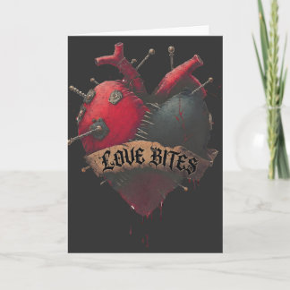 Gotisk "Love Bites" Anatomisk Hjärtillustration Kort