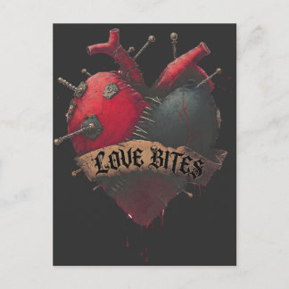 Gotisk "Love Bites" Anatomisk Hjärtillustration Vykort