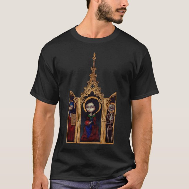 Gotisk medeltida skjorta för kvällTriptych Tee Shirt (Framsida)