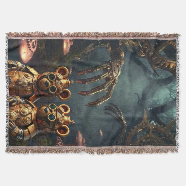 Gotisk mekanisk mörk skog Steampunk Gummibjörn Filt (Framsidan)