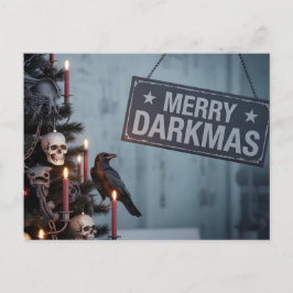 Gotisk "Merry Darkmas" Skräck Julgran Vykort