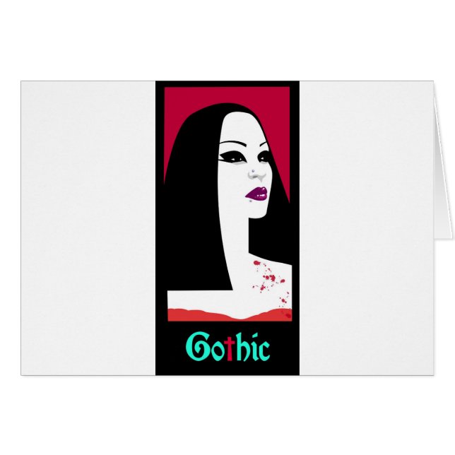 GOTISK MODE HÄLSNINGSKORT (Framsidan Horizontal)