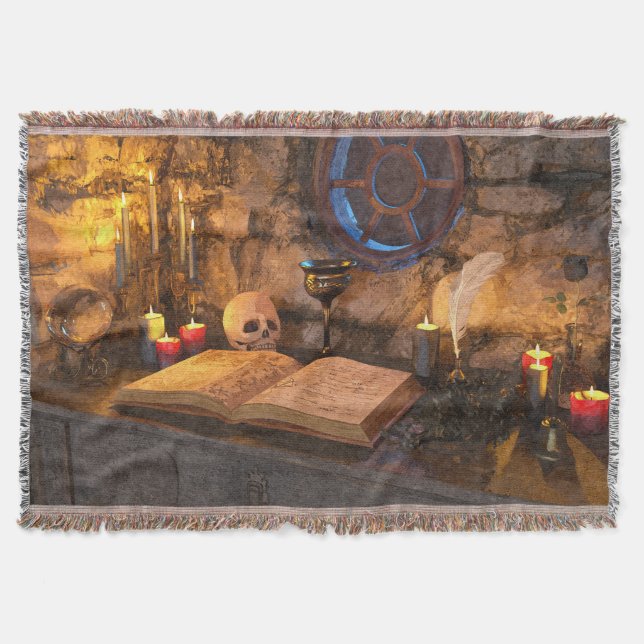 Gotisk mörk akademisk stearinljusstudie konst filt (Framsidan)