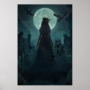Gotisk Mörk Feministisk Månskens Korp Drottning Poster