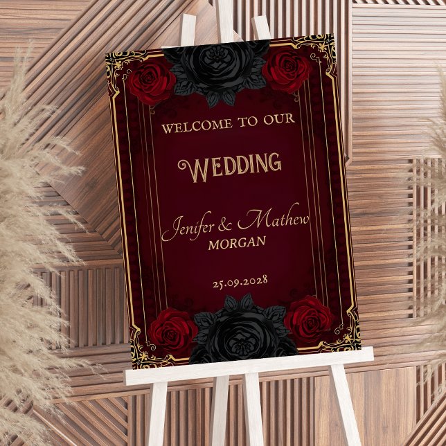 Gotisk Mörk Romantisk Elegant Välkomstskylt Poster (Skapare uppladdad)