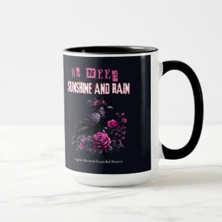 Gotisk mugg med rosa rosor