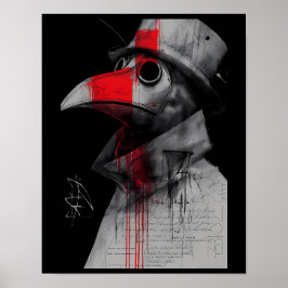 Gotisk pestdoktor Trash Polka-affisch Poster