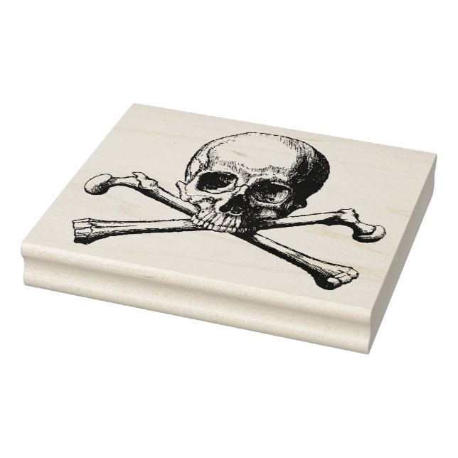 Gotisk piratdödskalle och korslagda benknotor stämpel (Stämpel)