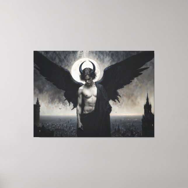 Gotisk porträtt av herr Lucifer Canvastryck (Framsida)