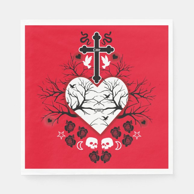 Gotisk postpunk-moda pappersservett (Framsidan)