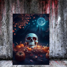 gotisk pumpa och skallspooky halloween inbjudningar