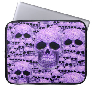 Gotisk purpurfärgad döskallar laptop sleeve