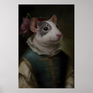 Gotisk råtta vintageaffisch, konsttryck, hem poster