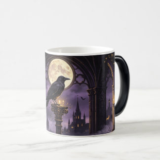 Gotisk Raven Fullmåne Mörk Fantasy Magisk Mugg