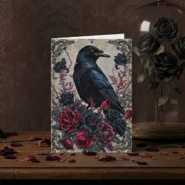 Gotisk Raven Mörk Akademi Viktoriansk Kort